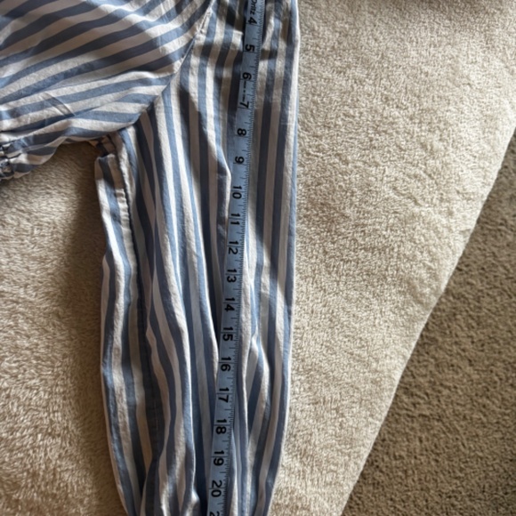 J. Crew V-neck Smocked Waist Top, Size extra small, black and white stripes - Picture 10 of 12